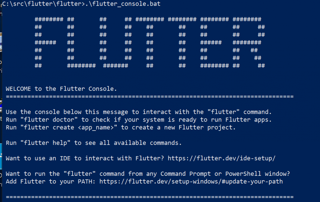 Flutter Console Bat