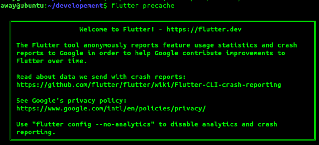 Hasil Flutter Precache di Ubuntu