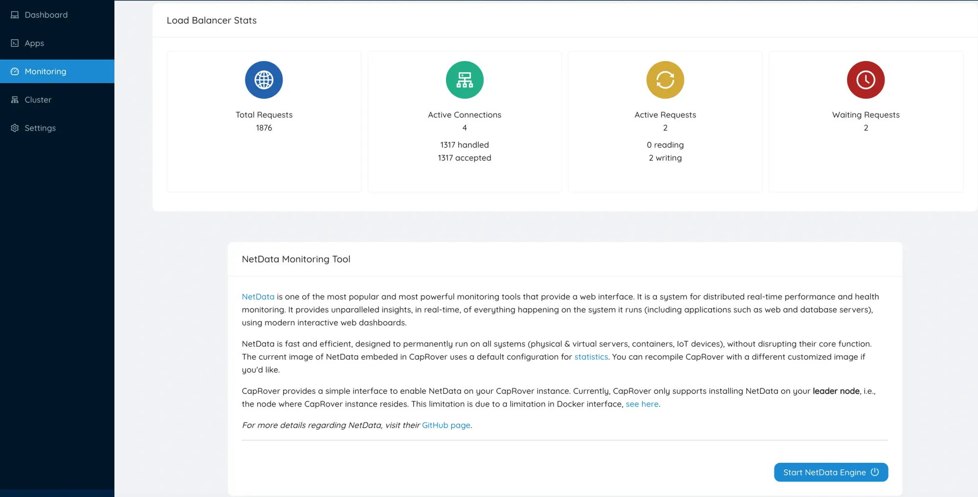 Install NetData Engine CapRover