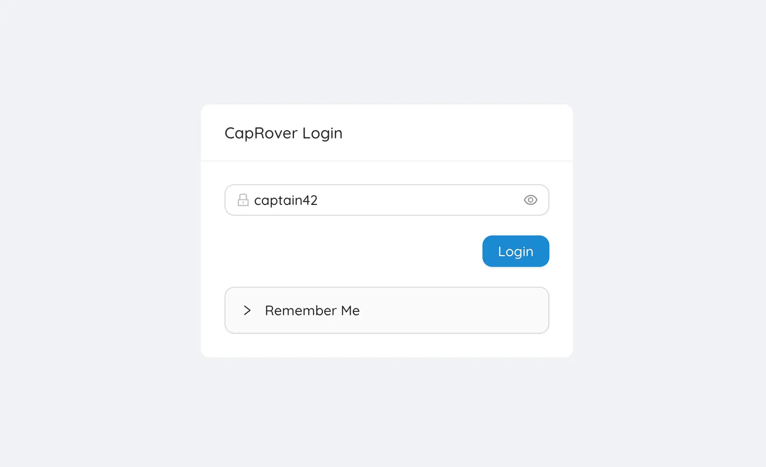 Halaman login CapRover