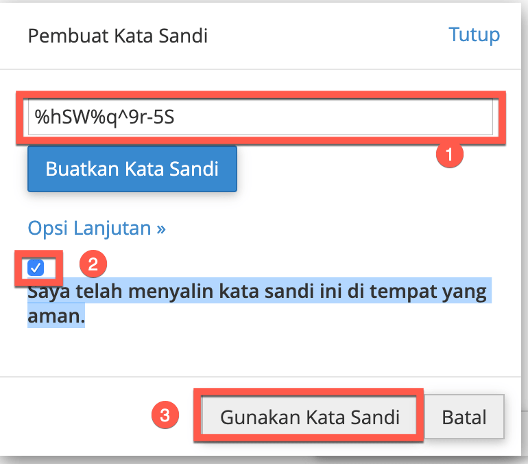 Tampilan Pembuat Password Otomatis