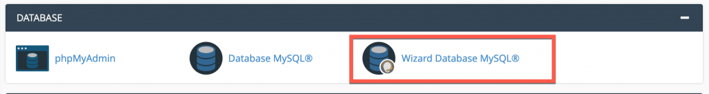Pilih Wizard Database MySQL