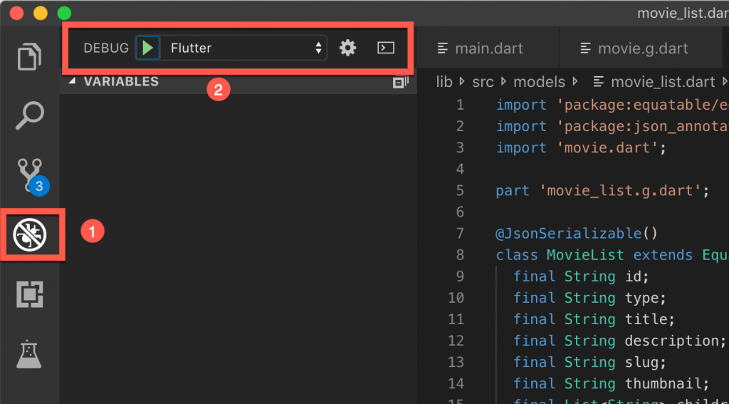 Menjalankan Flutter Debug