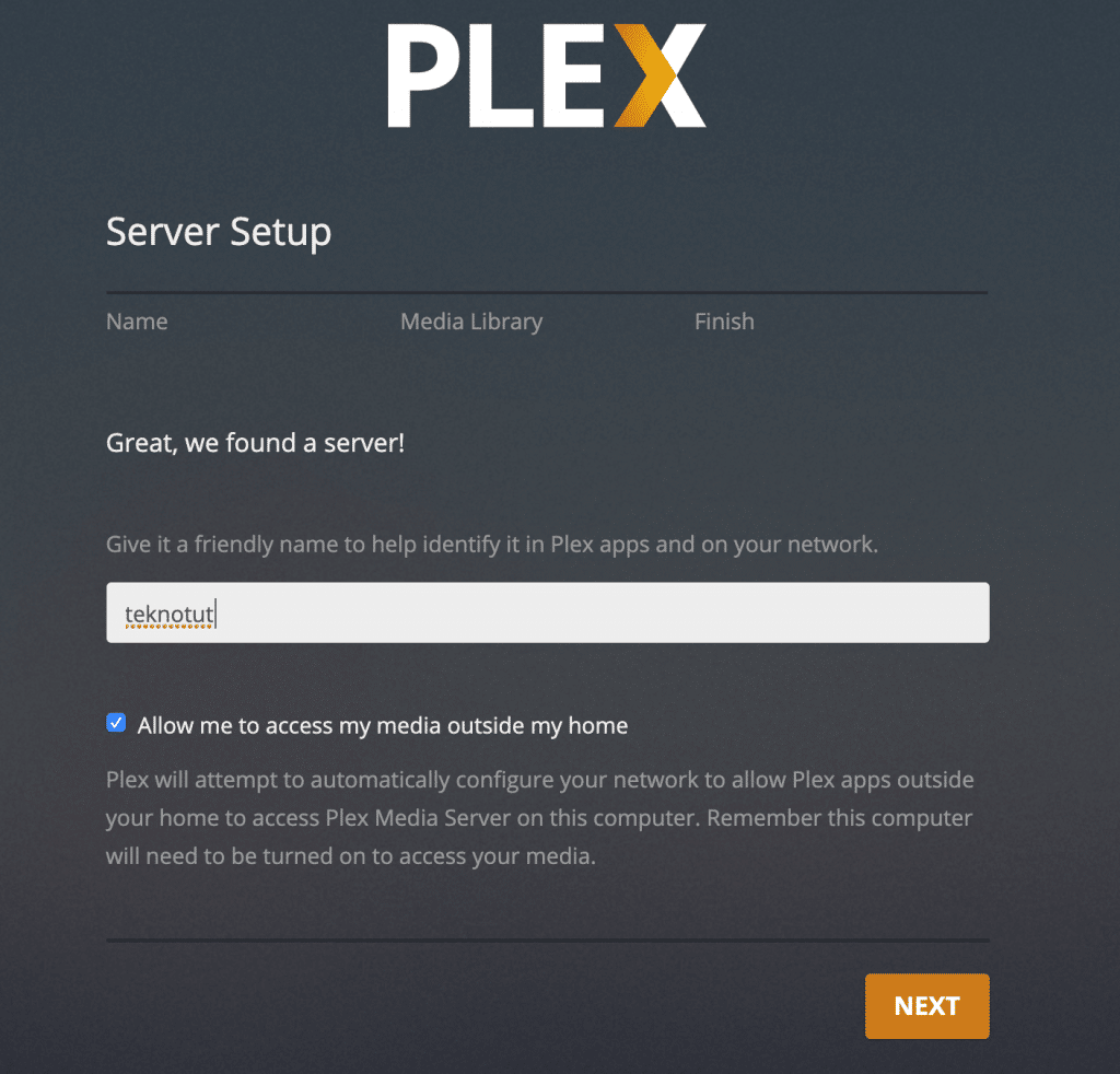 Setting Nama Server Plex