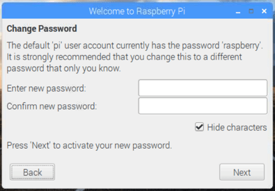 Setting Password Raspbian