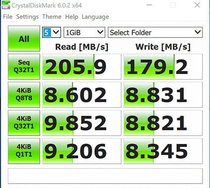 Test Menggunakan CrystalDiskMark