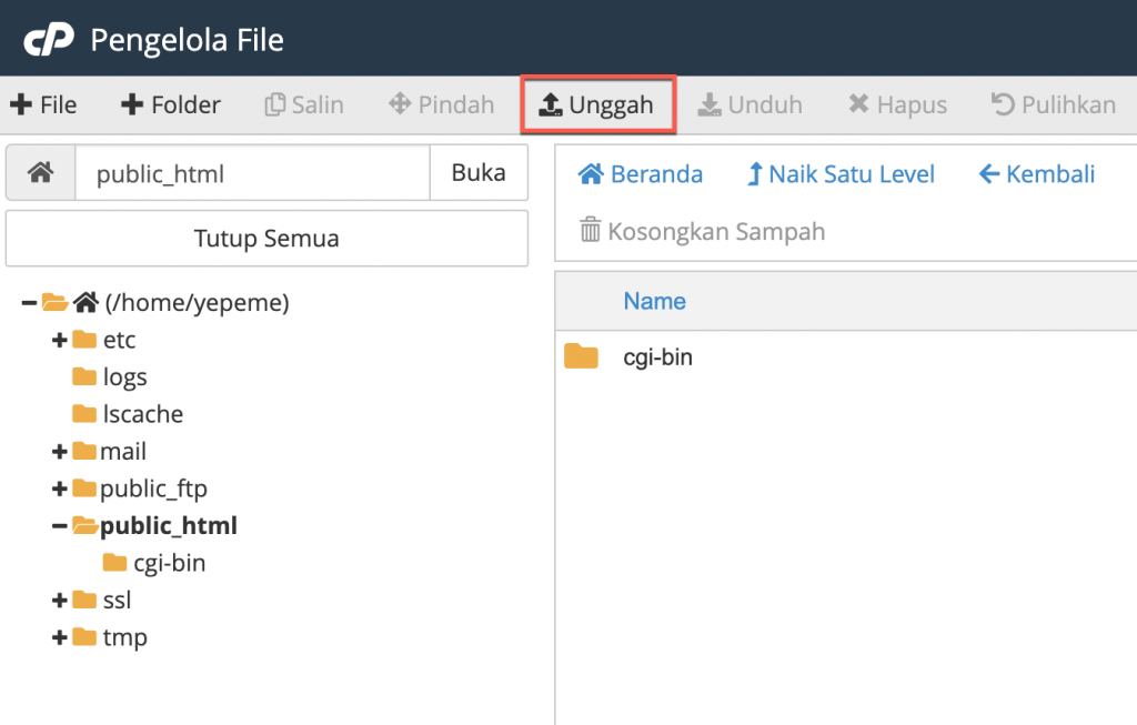 Upload file wordpress ke cPanel